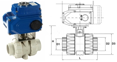 電動(dòng)PP球閥結(jié)構(gòu)圖